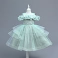 thumbnail image 1 of uublik Girls Special Occasion Dress Size 5T-11 Sleeveless Tulle Dresses Kids Birthday Formal Wedding Pageant Princess Dress Green, 1 of 5