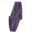 thumbnail image 1 of uublik Girls Sweatpants 5-18 Years High Waist Kids Sweats Trousers with Pockets Purple, 1 of 4