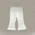 thumbnail image 1 of uublik Girls Sweatpants Size 9M-6 Flared Leg Pants Elastic Waist Bell Bottom Pant Streetwear White, 1 of 4