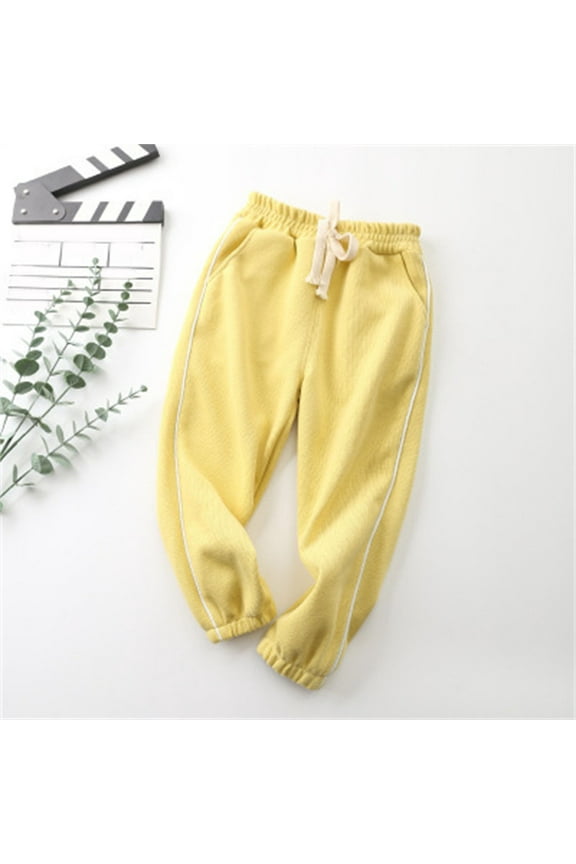 Girls Sweatpants with Pockets Cozy Solid Colour Drawstring Waist Lounge Pants 2-42 Years