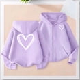 thumbnail image 1 of uublik Girls Sweatshirt Graphic Cute Preppy Hoodie Sweatshirt Pullover Top Size 3T-13 Purple, 1 of 6