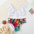 thumbnail image 1 of uublik Girls Swimsuit with Shorts Two Piece Bikini Swimsuit Kids Ruffle Beach Bathing Suits, Sizes 8-14, 1 of 5