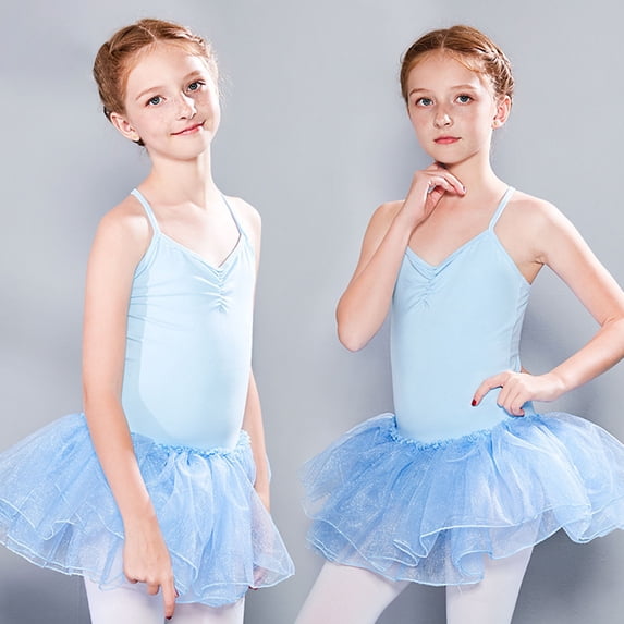 uublik Girls Uniform Skirt Light Blue Mini Skirts High Elastic Waisted Tiered Ruffle Skirt Size 2T-13