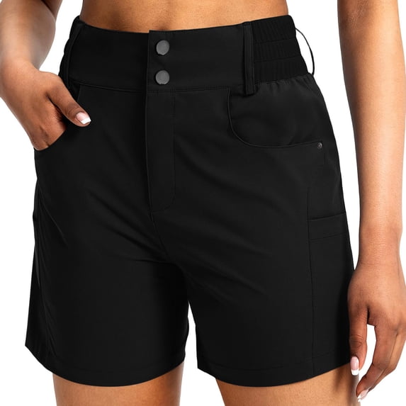 uublik Golf Shorts for Men Casual Elastic Waist Shorts Summer Beach Lightweight Short Pants with Pockets, Black