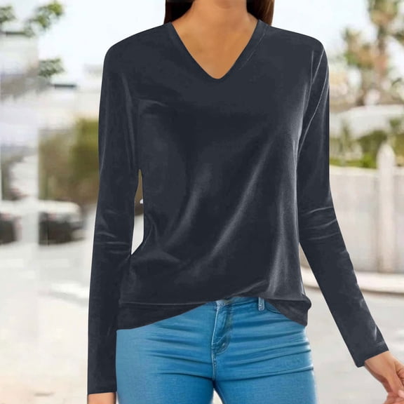 uublik Gym Shirts Women Gray Long Sleeve Tops Fall Winter Cute Warm Velvet Pullover Sweatshirt