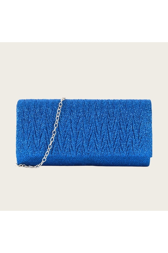 Handbags for Women Sequined Bag And Sparkly Trendy Casual Versatile Evening Wear Pleated Shoulder Bag., Blue