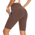 thumbnail image 1 of uublik High Waist Athletic Shorts for Women with Pockets Super Soft Yoga Shorts Coffee, 1 of 5