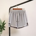 thumbnail image 1 of uublik High Waisted Shorts Women Linen Plus Size Summer Super Soft Casual Shorts Gray, 1 of 3