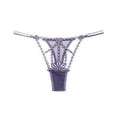 thumbnail image 1 of uublik High Waisted Thongs for Women Purple Hollow Out No Show Low Waisted Seamless Ladies Panties, 1 of 4