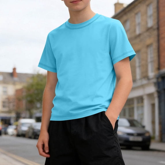 uublik Hiking Shirts Boys Short Sleeve Active T Shirts Sports Crewneck Quick Drying Tops Kids Teens Gym Workout Summer Tee, Size 5T-15