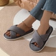 thumbnail image 1 of uublik House Fuzzy Slippers for Women Open Toe Memory Foam House Shoes Indoor Outdoor Non Slip House Slides, Gray, 1 of 7