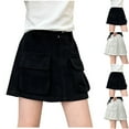thumbnail image 1 of uublik Jean Skirts for Girls Black Elastic High Waist A Line Cargo Denim Skirt Size 5T-16, 1 of 5