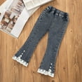 thumbnail image 1 of uublik Jeans for Teen Girls Elastic Waist Casual Loose Wide Leg Flare Jeans Gray, Size 5T-10, 1 of 3