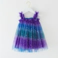 thumbnail image 1 of uublik Junior Dresses for Infant Girls Size 6M-5T Summer Birthday Party Dress Ruffle Tiered Tulle Princess Prom Dres Purple, 1 of 3