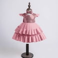thumbnail image 1 of uublik Junior Dresses for Toddler Girls Formal Size 1T-8 Sleeveless Princess Sequin Dresses Flower Girl Wedding Birthday Party Dresses Watermelon Red, 1 of 4