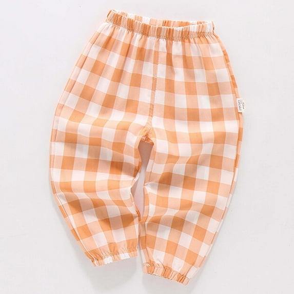 uublik Kid Sweatpants Size 2T-10 Summer Pants for Girls Elastic High Waist Corduroy Pants Orange