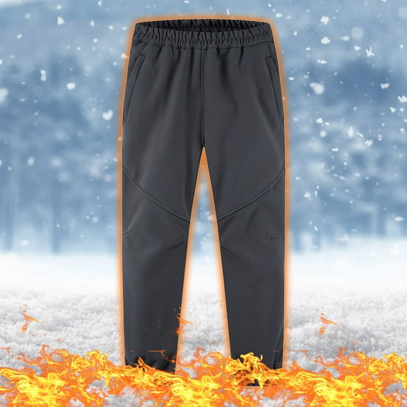 uublik Kids Sweat Pants Fleece Lined Soft Warmth Waterproof Kids Hiking Pants 5-16 Years