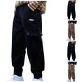 thumbnail image 1 of uublik Kids Sweat Pants Size 6-16 Fleece Lined Sweatpants Casual Trendy Workout Sweat Pants Fall Winter Workout Trousers Black, 1 of 4
