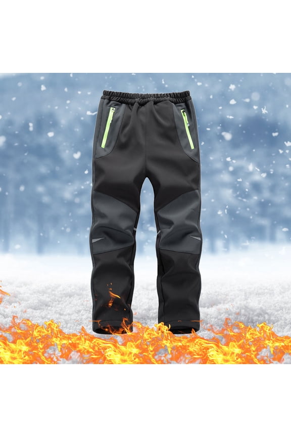 Kids Sweat Pants Warmth Fleece Lined Cozy Waterproof Kids Snow Pants 5-16 Years