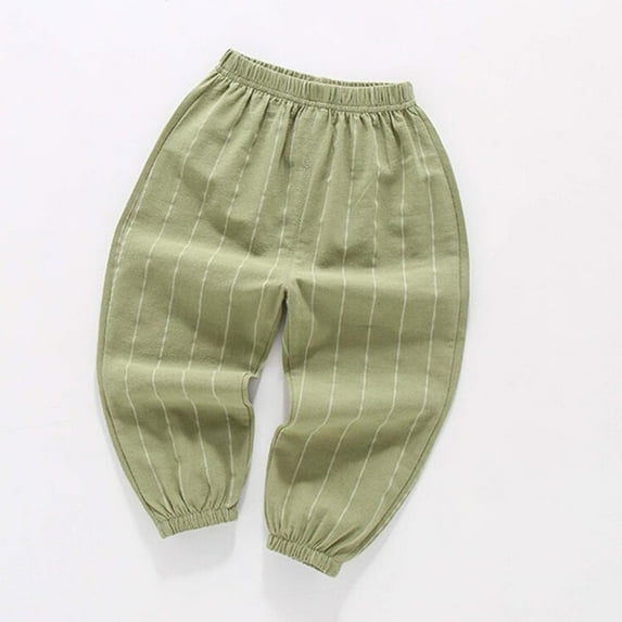 uublik Kids Sweatpants Size 2T-10 Summer Pants for Girls Elastic High Waist Corduroy Pants Green