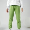 thumbnail image 1 of uublik Kids Sweatpants Solid Colour Drawstring Waist Soft Fleece Lined Keep Warm Lounge Pants, 1 of 5