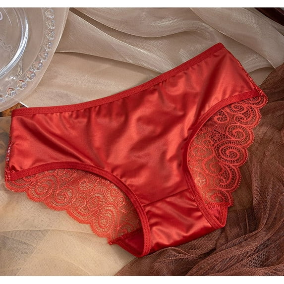 uublik Lace Cheeky Panties for Women Red Ladies Seamless Brief Comfort Womens Lace Panties