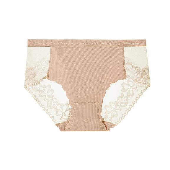 uublik Lace Panties for Women Plus Size Coffee Ladies Seamless Brief Comfort Womens Lace Panties