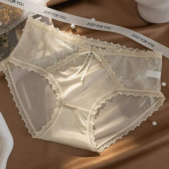 uublik Lace Panties for Women Yellow Ladies Seamless Brief Comfort Womens Lace Panties