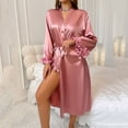 thumbnail image 1 of uublik Ladies Bathrobe Lace Bride Bridesmaid Robes Wedding Party Sleepwear Loungewear Pink, 1 of 6