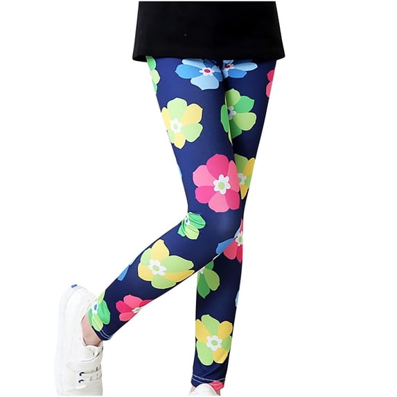 uublik Leggings Girls Multicolor Soft Comfortable Leggings for Kids Ankle Length Girls Printed Leggings, Size 2T-14