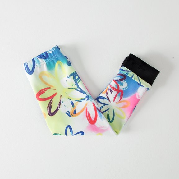 uublik Leggings for Girls Multicolor Printed Leggings Toddlers Active Stretch Fleece Warm Leggings Little Kids Yoga Pants, Size 2T-11