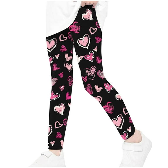 uublik Leggings for Girls Size 3T-8 Ankle Length Athletic Yoga Pants for Kids Clothes Black
