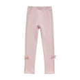 thumbnail image 1 of uublik Leggings for Girls Soft Solid Colour Side Lace Bow Stretchy Tights Pants, 1 of 4