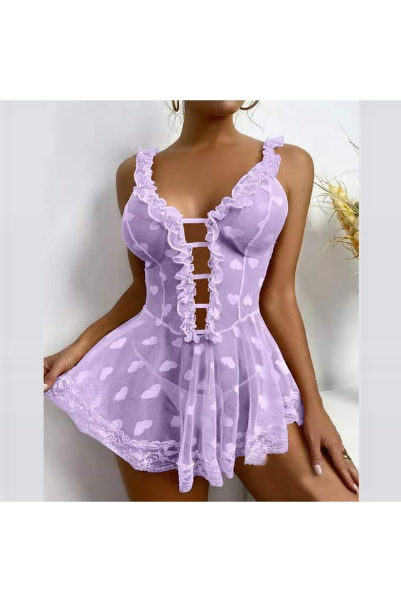 Lingerie Set for Women Sexy Naughty Babydoll Plus Size Lace Sexy Naughty Bodysuit