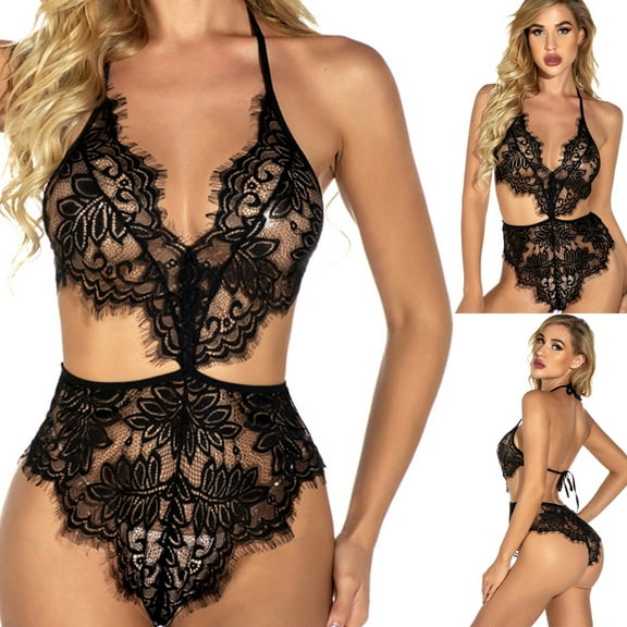 uublik Lingerie Set for Women Sexy Naughty Bodysuit Babydoll Sexy Naughty Plus Size Lace
