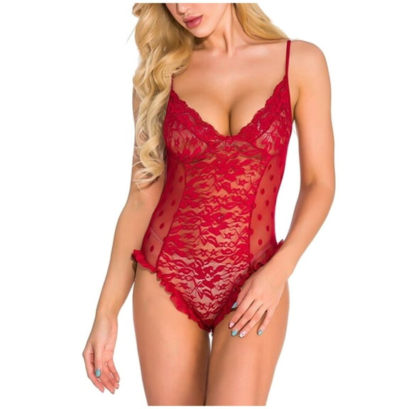 uublik Lingerie Set for Women Sexy Naughty Sexy Naughty Babydoll Plus Size Bodysuit Lace