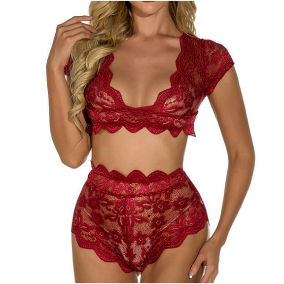uublik Lingerie Set for Women Sexy Naughty Sexy Naughty Bodysuit Lace Babydoll Plus Size
