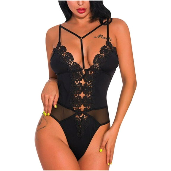 uublik Lingerie Set for Women Sexy Naughty Sexy Naughty Bodysuit Lace Babydoll Plus Size