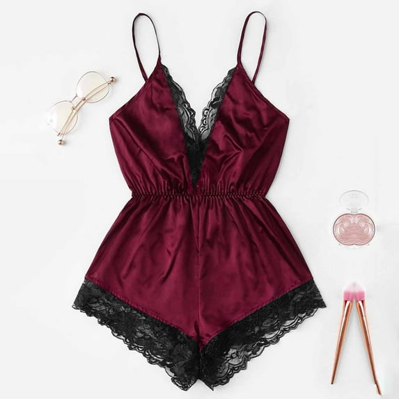 uublik Lingerie Set for Women Sexy Naughty Sexy Naughty Bodysuit Plus Size Lace Babydoll