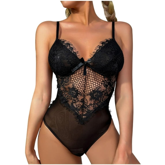 uublik Lingerie Set for Women Sexy Naughty Sexy Naughty Plus Size Babydoll Lace Bodysuit