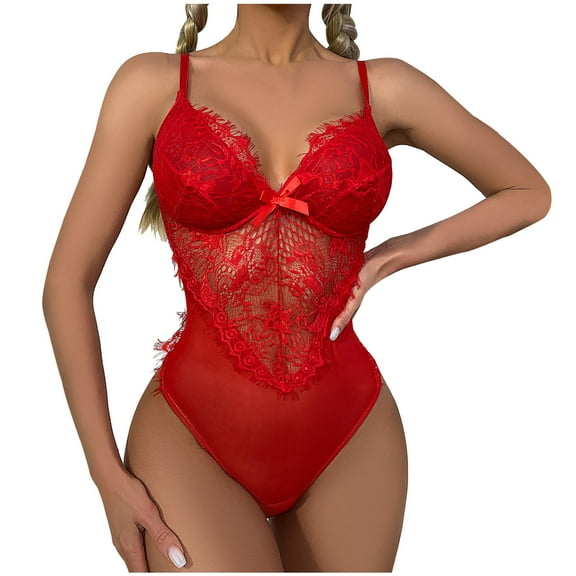 uublik Lingerie Set for Women Sexy Naughty Sexy Naughty Plus Size Babydoll Lace Bodysuit