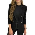 thumbnail image 1 of uublik Long Sleeve Fall Winter Shirts for Women Fashion Jacket Dressy Open Front Cardigan Business Casual Work Outfits Black, 1 of 5