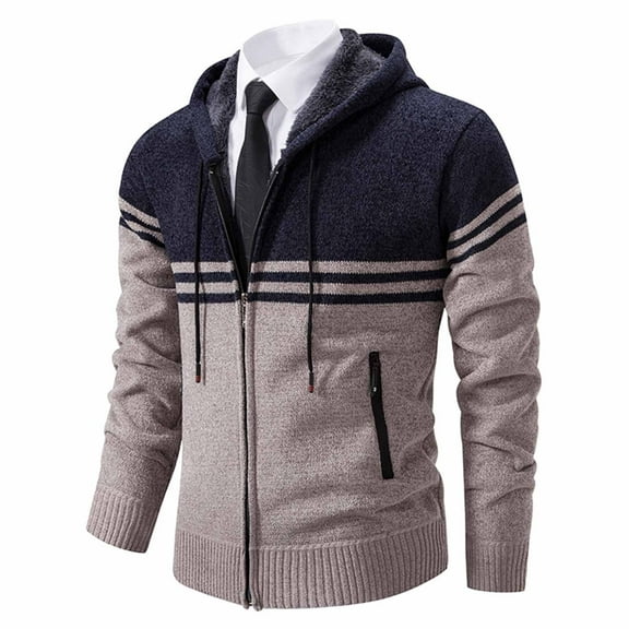 uublik Men Hoodies And Sweaters Long Sleeve Casual Lightweight Warm Sweater Jackets Khaki