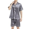 thumbnail image 1 of uublik Men Pajamas Sets Adults Short Sleeve Sleepwear 2 Piece Pj Sets for Men Soft Nightwear with Pockets, Gray, 1 of 5