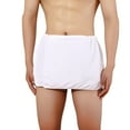 thumbnail image 1 of uublik Men Shorts Bathrobe Sleep Bottoms Pajamas Nightwear Short Towel Pants Bathrobe White, 1 of 4