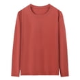 thumbnail image 1 of uublik Men Thermal Underwear Tops Long Sleeve Tops Athletic Base Layer Long John Shirts for Men, Watermelon Red, 1 of 4