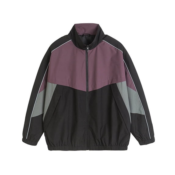 uublik Men's Jacket Casual Windproof Bomber Jackets Full Zip Windbreaker Coats Black