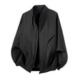 thumbnail image 1 of uublik Men's Jacket Full Zip Up Lightweight Jackets Turndown Collar Business Casual Windbreaker Black, 1 of 4