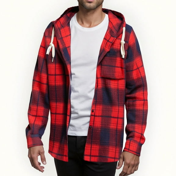 uublik Men's Jackets Workwear Windproof Active Jacket Hooded Work Coat Red