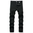 thumbnail image 1 of uublik Men's Jeans Slim Fit Ripped Straight Leg Distressed Fashion Denim Pants Black, 1 of 5